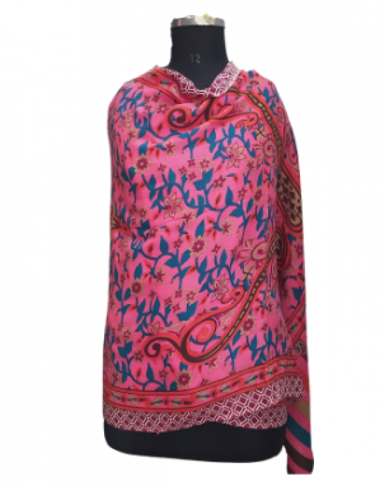 Women pure wool  stole printed design onion
